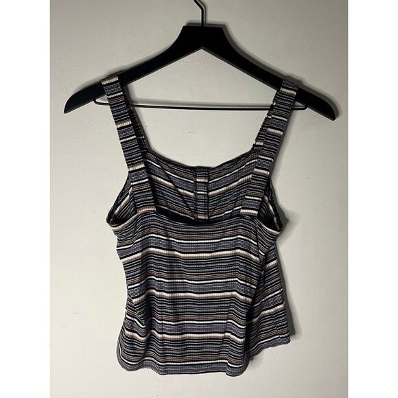 American Eagle Soft & Sexy Rib Striped Crop Tank Size L - Picture 2 of 6